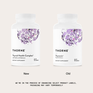 THORNE - Thyroid Health Complex - Cofactors for Function Support* - Vitamins B12, C & E, Ashwagandha, Iodine, Zinc, Selenium, Copper & L-Tyrosine - Third-Party Certified - 120 Capsules