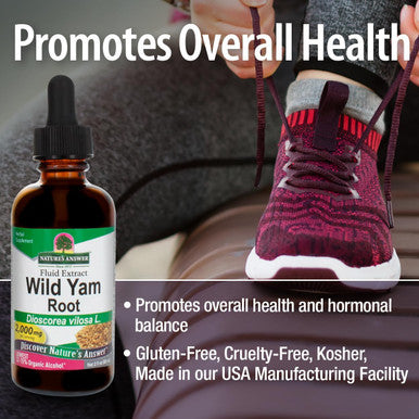 Nature'S Answer Wild Yam | Promotes Overall Wellness | Made with Low Organic Alcohol | Gluten- Non-GMO & Kosher 2oz