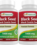 Best Naturals 2 Packs Black Seed Oil Capsules 1000 mg (Non-GMO) Nigella Sativa - 100% Cold Pressed Black Cumin Seed Oil Pills Contains Thymoquinonoe 60 Count (Total 120 Softgels)