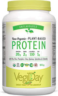 VegiDay Raw Organic Plant Based Protein 20g, unflavoured, 741g with Pea, Pumpkin, Chia, Quinoa, Spirulina & Chlorella