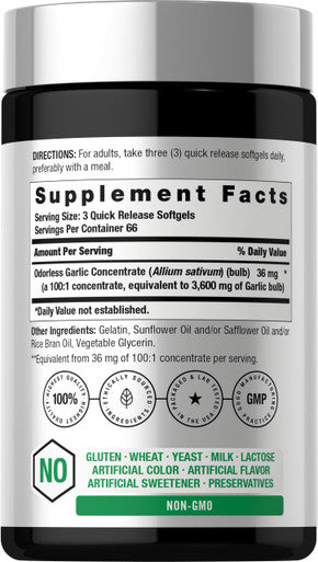 Horbaach Odorless Garlic Softgel Supplement