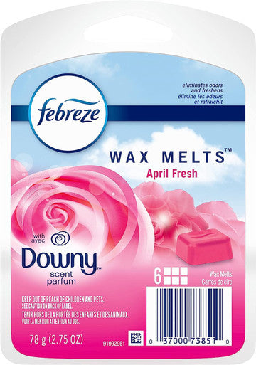Febreze Odor-Fighting Wax Melts Air Freshener Refills With Downy Scent April Fresh 6 Count