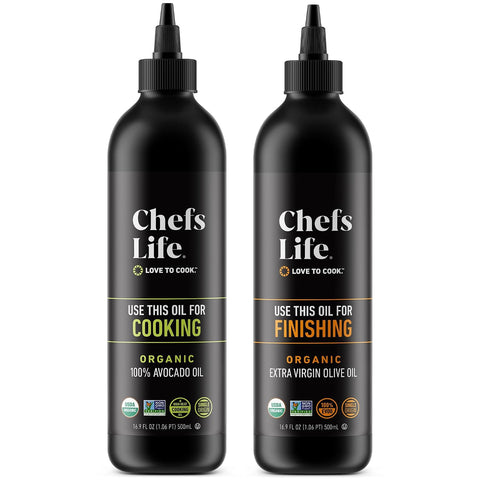 Chefs Life Organic Avocado Oil - Organic Avocado Oil For Cooking, Avocado Oil Organic for Dressing, Dipping, Drizzle, 100% Pure, Single Origin, Non GMO - 16.9 Fl Oz Squeezable Bottle (3 Pack)
