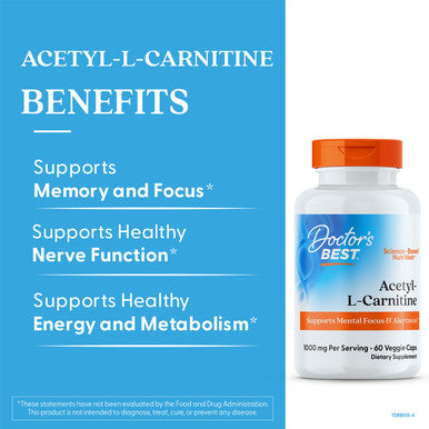 Doctors Best Acetyl-L-Carnitine 500Mg - 60 Veg Caps
