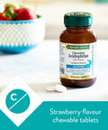 Nature's Bounty Chewable Acidophilus With B. Lactis Strawberry Flavour Tablets - Pack Of 60 Chewable Tablets - 1 Billion Active Cultures Per Tablet - Suitable For Vegetarians And Vegans