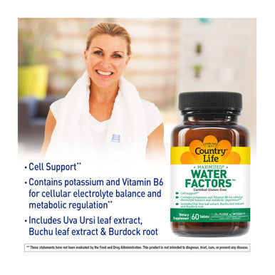 Country Life Maximized Water Factors Cell Support 60 Tablets