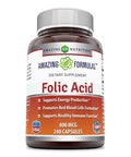 Amazing Formulas Folic Acid Supplement | 800 Mcg | 240 Capsules | Non-Gmo | Gluten Free | Made In Usa