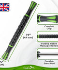Muscle Roller Stick, Body Massage Stick, Myorelease Fascia Trigger Point Roller Tool W/ 9 Rollers & Non-Slip Handles For Deep Tissue Massage Pain Relief & Maximum Muscle Recovery - By Cozlow