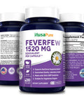 NusaPure Feverfew 1520mg 200 Vegetarian Caps (Extract 4:1, Non-GMO & )