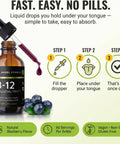 Mt. Angel Vitamins B12 Essential Trio Vegan Sublingual Drops with HighPotency Methyl B12 B6 and Folate Easy Absorption Liquid NonGMO Made in USA