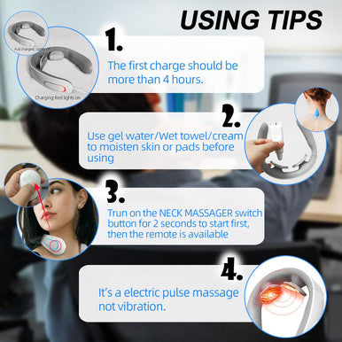 Inshuey Neck Massager For Pain Relief With Heat Portable Electric Pulse Deep Tissue Trigger Point Cervical Massager For Women Men Gifts Fsa Or Hsa Eligible