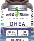 Amazing Nutrition Formulas DHEA 100 mg Capsules | Supplement | Non-GMO | Gluten | Made in USA (1 Pack 100 Count)