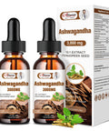 Alliwise 2 Pack Ashwagandha Supplement Liquid Drops 3000Mg With Vitamind3,Fenugreek Seeds,Magnesium For Men &Women. Ashwagandha Root Extract Supplement For Immune Support.