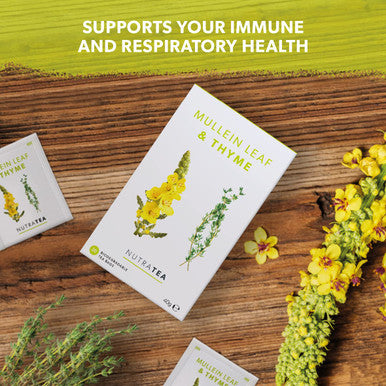 Nutra Tea NutraTea - Mullein Leaf & Thyme Tea | Mullein Tea | Mullein Leaf Tea - Mullein Tea For Lungs & Throat - 20 Tea Bags - Herbal Tea