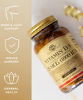 Solgar Vitamin D3 (Cholecalciferol) 25 Mcg (1000 Iu) 100 Softgels