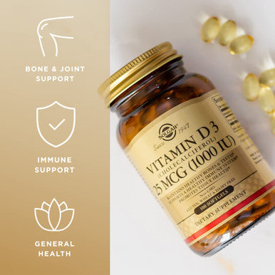 Solgar Vitamin D3 (Cholecalciferol) 25 Mcg (1000 Iu) 100 Softgels
