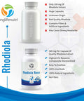 LongLifeNutri Rhodiola Rosea Supplement Root Extract 500Mg Pills - 180 Vegetarian Capsules | 500 Mg Pure Herb Powder