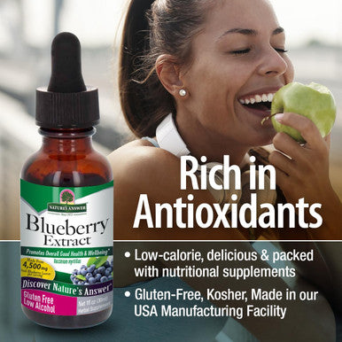 Nature'S Answer Blueberry Leaf with Organic Low Alcohol 1 Fluid Ounce | Overall Wellness Support | Healthy Eye Support
