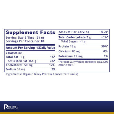Premier Research Labs Whey Protein - Organic Protein With Essential Amino Acids For Good Health - Great-Tasting & Highly Nutritio