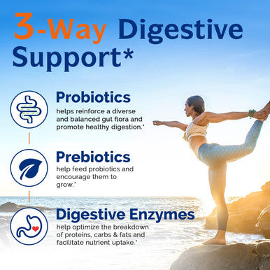 Innate Vitality Probiotics 120 Billion CFUs 34 Strains with Organic Prebiotics & Digestive Enzymes, Digestion & Immunity Health for Women & Men, 3-in-1 Probiotics, No Refrigeration Required, Acid Resistant, 30 Caps