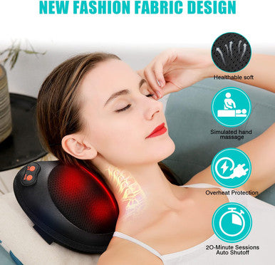 Back Massager, Shiatsu Neck Massager With Heat, Electric Back Massager For Shoulder, Back, Leg, Deep Tissue Kneading Massage To Relief Muscles, Massage Pillow For Mom/Dad/Women/Men