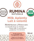 Milk Aplenty Lactation Supplement Organic Herbal Breastfeeding Supplement to Support Breast Milk Supply Increase - Fenugreek Free, Non-GMO, Vegan, All Natural, Made in Canada