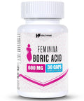 Healthfare Feminiva Boric Acid Vaginal Suppositories - 30 Count, 600Mg, Intimate Health Support - 100% Pure Made In Usa