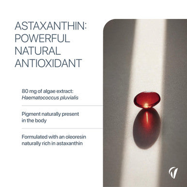 Astaxanthin 80 mg Haematococcus Pluvialis Extract with 8 mg Astaxanthin Natural Antioxidant 60 Capsules Vegan Vitavea