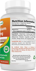 Best Naturals Magnesium 425 mg 180 Veggie Capsules - High Absorption Magnesium Glycinate & Magnesium Oxide Chelated Non-GMO Gluten Muscle Relax (180 Count (Pack of 1))