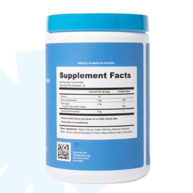 Create Creatine Monohydrate Gummies for Men & Women Boost Focus Strength and Endurance Anti-Melting Formula Vegan Gluten-Free Non-GMO 1.5g of Creatine per Gummy (Blue Raspberry 90 ct)