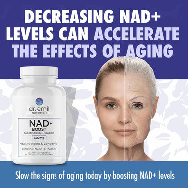 Dr. Emil Nutrition Nad+ Boost - Nicotinamide Riboside Supplement For Longevity, Healthy Aging & Cellular Regeneration - Nad Supplement With With Berberine, L-Theanine & Niacin - 30-Day Supply