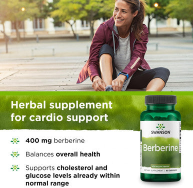 Swanson Berberine Supplement - 400 mg Each 60 Capsules - Berberine HCl with Overall Wellness Support