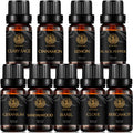 Aromatherapy Basil Essential Oil Set for Diffuser, 100% Pure Bergamot Essential Oil Kit for Humidifier, 9x10ml Therapeutic Grade Essential Oils Set - Black Pepper, Cinnamon, Clary Sage, Geranium Oils