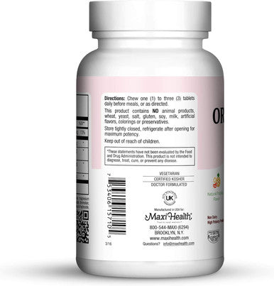 Maxi Health Chewable Oraldophilus - Non Dairy - Probiotics Tropical Flavor 100 Chewies Kosher