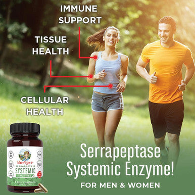 Maryruth Organics Serrapeptase Enzymes Capsules | Up to 2 Month Supply | Enzyme Supplement for High Potency Sinus Relief Pills for Allergy Support | Tissue Health and Cellular Health | Vegan | Gluten | 60 Count