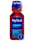 Vicks NyQuil Cough Nighttime Relief, 8 Fl Oz, Cherry Flavor - Relieves Sore Throat, Runny Nose, Cough