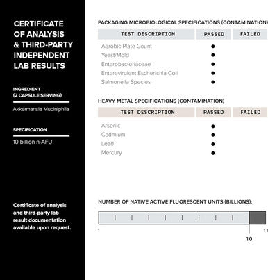 Ultra High Strength Akkermansia Muciniphila Probiotic 10 Billion N-Afu For Better Gut Health & Glp-1 Support Shelf-Stabilized, Lab-Tested For Maximum Purity & Potency, 60 Delayed-Release Veg Caps