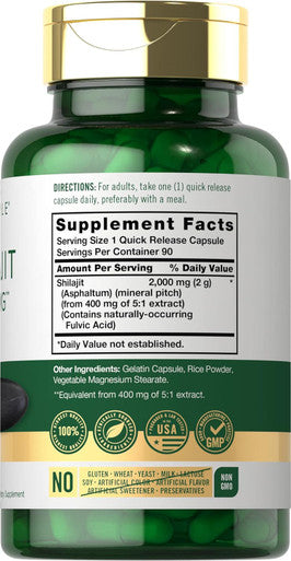 Carlyle Shilajit Capsules | 2000mg | 90 Count | Non-GMO and Gluten