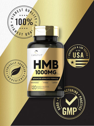 Carlyle HMB Supplement | 1000 mg | 120 Capsules | Non-GMO and Gluten Advanced Athlete Formula