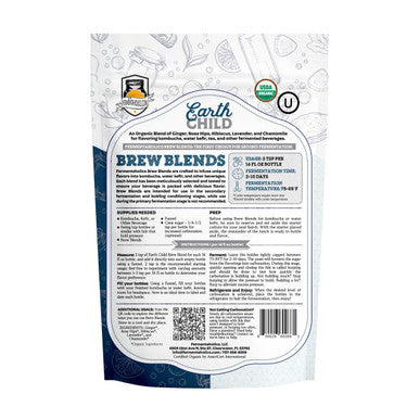 Fermentaholics Organic Earth Child Brew Blends: Secondary Fermentation Flavoring For Kombucha Water Kefir And Other Fermented Drinks