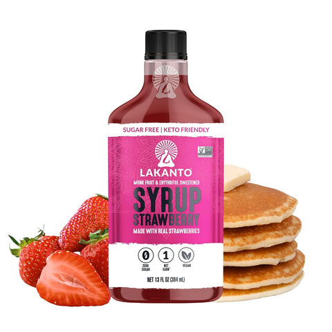 Lakanto Sugar Free Maple Syrup With Monk Fruit & Erythritol For Pancakes, Waffles, Oatmeal, Coffee, Tea, Granola, Frosting & Dressing, Zero Sugar, Keto, Vegan, Gluten Free, 1 G Net Carbs, 13 Fl Oz