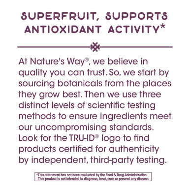 Nature'S Way Premium Acai Extract Superfruit, Supports Antioxidant Activity*, 60 Vegan Capsules