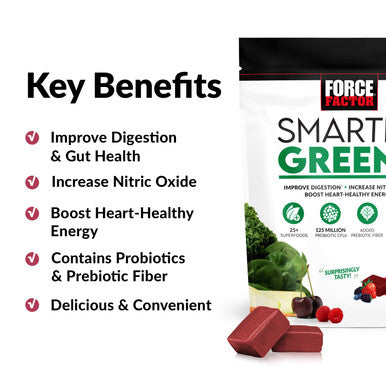 Force Factor Better Turmeric Joint Support Supplement & Smarter Greens Superfood Chews 60 Soft Chews & Total Beets Soft Chews 60 Chews