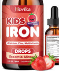 Liquid Iron Supplement For Kids & Women Men - With Calcium, Zinc & Kids Multivitamin Iron Drops - Immune Support, Blood Builder & Energy Support For Iron Deficiency, Anemia, Vegan 2 Fl Oz