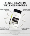 Nutrabio N-Acetyl Cysteine Supplement (Nac) - 90 Capsules 600Mg Each - Powerful Anti-Oxidant - Immune Support - Boost Glutathione
