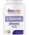 L-Theanine 200mg with Patented and Clinically Studied Suntheanine (60 Vegetarian Capsules) No Stearates - No Flow Agents