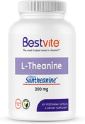 L-Theanine 200mg with Patented and Clinically Studied Suntheanine (60 Vegetarian Capsules) No Stearates - No Flow Agents