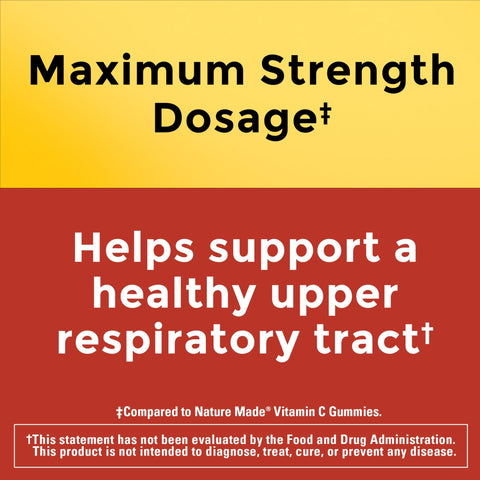 Nature Made Maximum Strength Dosage Vitamin C 1000mg per Serving Adult Vitamin C Immune Support Gummies 80 Gummies for Daily Immune Support 20 Day Supply