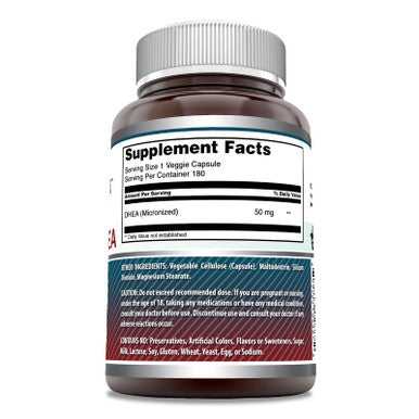 Amazing Formulas Micronized Dhea Supplement | 50 Mg Per Serving | 180 Veggie Capsules | Non-Gmo | Gluten Free | Made In Usa