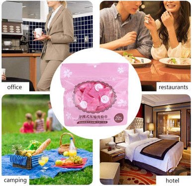 Compressed Towel, Disposable Non-Woven Fabric Compressed Mini Towel Face Cleaning Cloth for Travel,Tablet Towel Coin Tissue for Office, Restaurants, etc(100pcs)